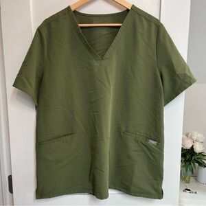 Figs Scrub top - Martini Olive